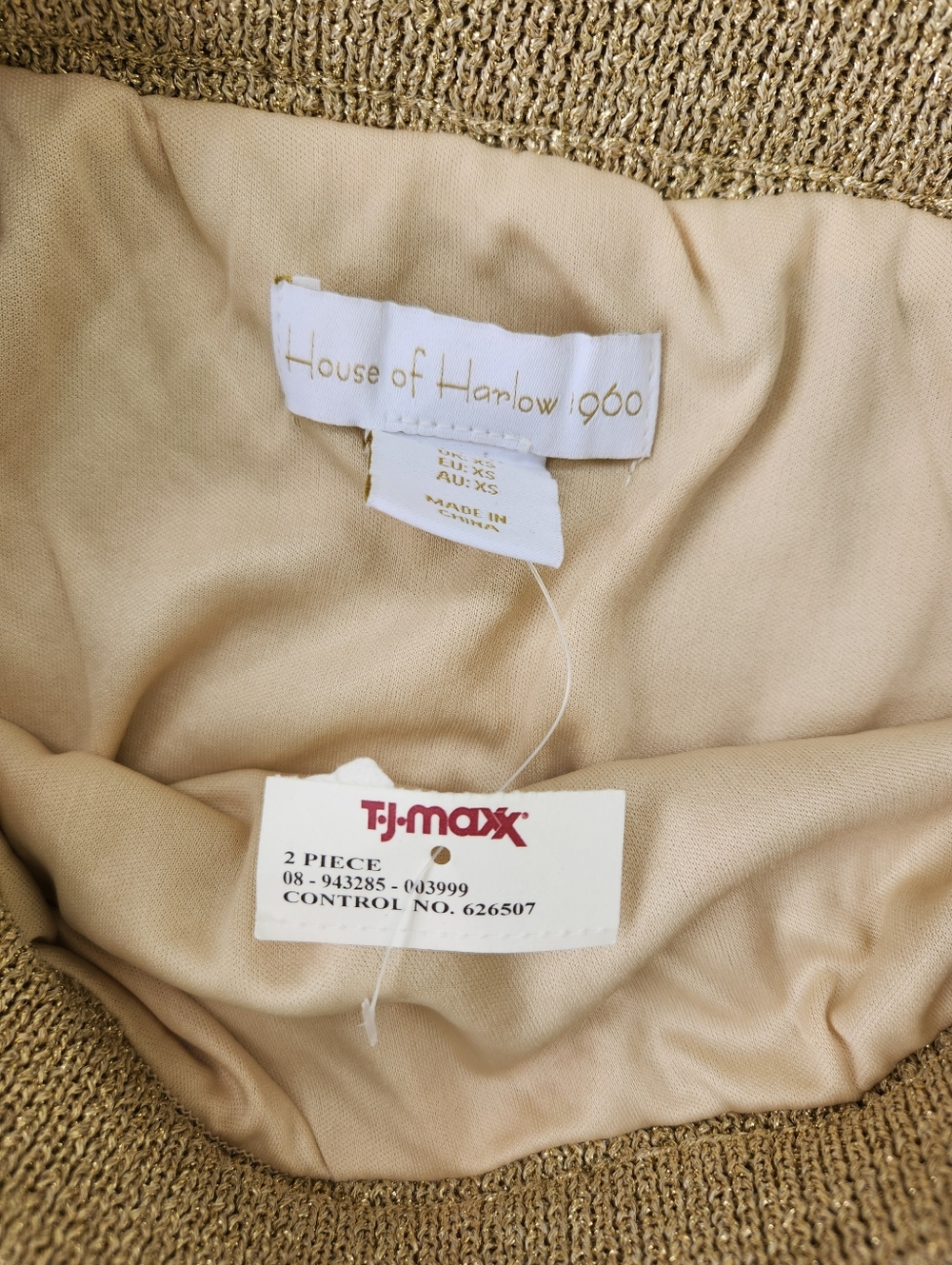 House of Harlow 1960 Gold Crochet-Trim Midi Skirt Size XS - Picture 4 of 4